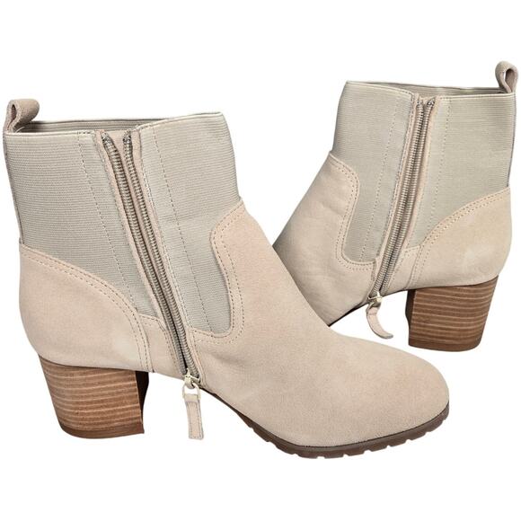 Violet & Red Loaded Knit Cuff Bootie Tan Neutral Comfort Fall Winter 9.5 NWT - Picture 7 of 10